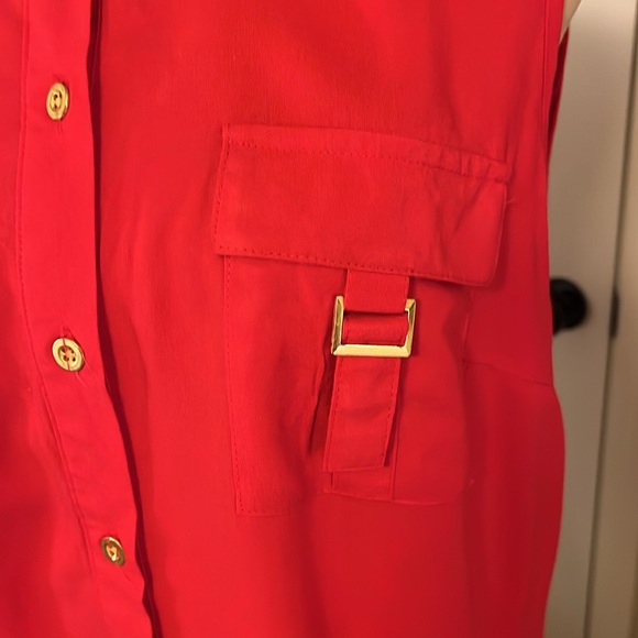 Cato military style sleeveless red blouse size large - Picture 2 of 7